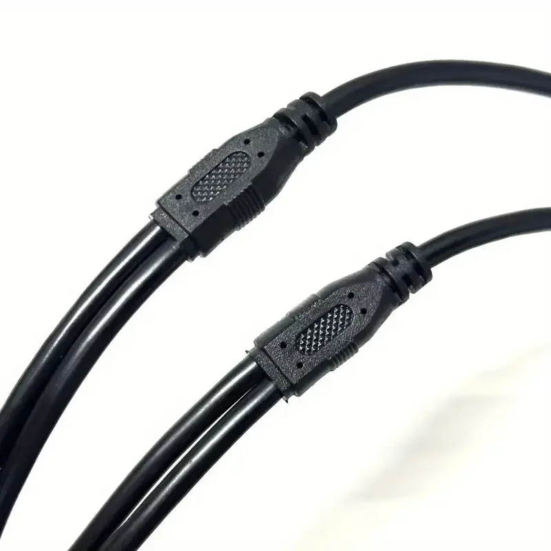 Aviation Head 4Pin Cable 1 Female/Male to 2 Male/Female Aviation Video Splitter Cable Black Color