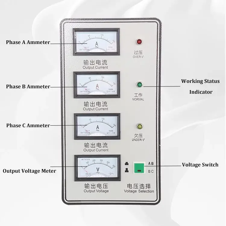 อินพุต 3 เฟส 380V ไฟฟ้า Servo แรงดันไฟฟ้า Stabilizer 220V 20000 ตัวควบคุมแรงดันไฟฟ้า/Stabilizers 20KVA