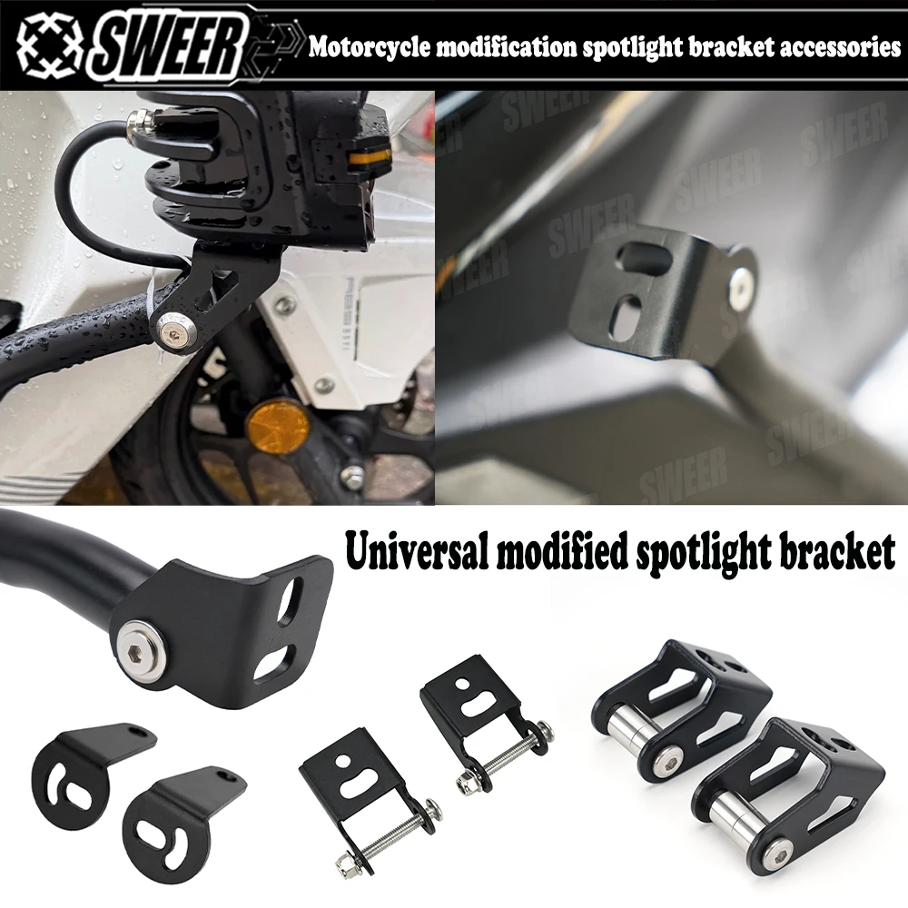 Universal Motorcycle Scooter Crash Bar Spotlight Mount Bracket Auxiliary Fog Lamp Fixed Holder Driving Light Support Modificatio