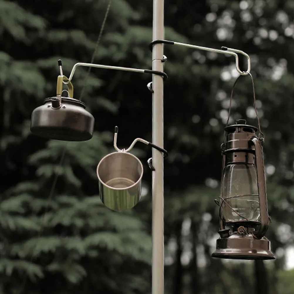 

Outdoor Light Pole Hook Anti-Slip Spiral Hook Sturdy Versatile Hanger for Camping Lantern Tent Lamp Bird Feeder