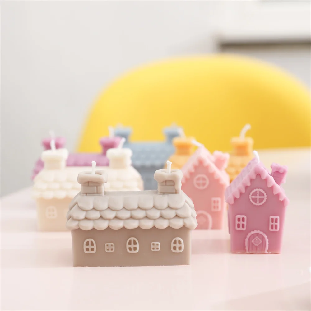 Nicole Silicone Molds for Candles Handmade Cozy Miniature Dwelling House Form for Candles Home Decoration Tools