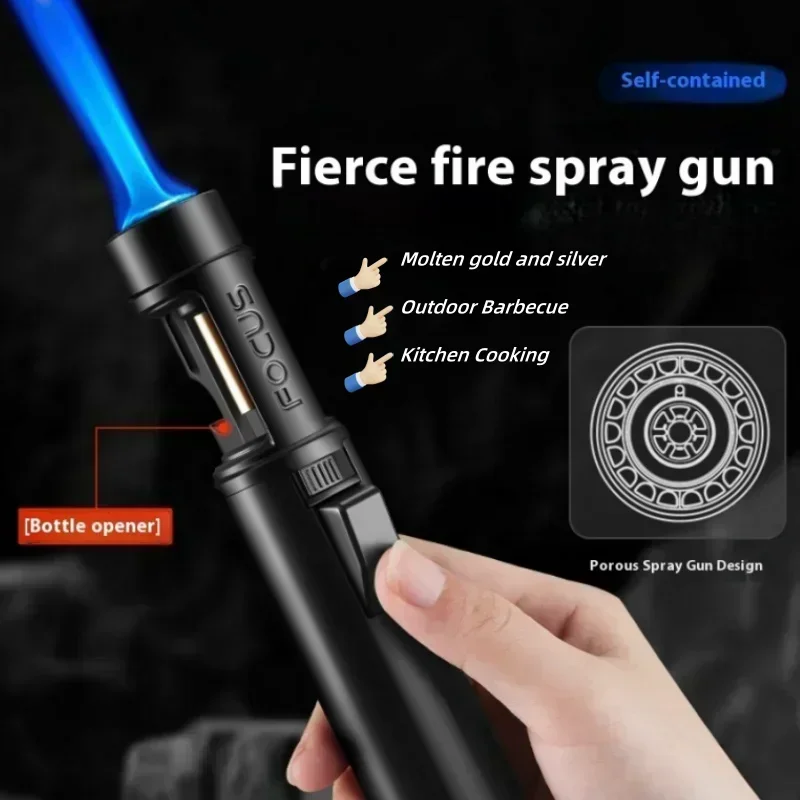 Focus-Handheld Metal Welding Gun, Lighter, High-temperature Flamethrower, Blue Flame Inflatable Home Portable Bbq Ignition Tools