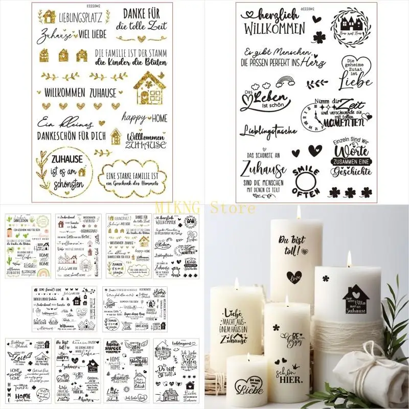 Немецкая наклейка для переноса воды, наклейка для свечи, керамическая чашка, стеклянная посуда, мебель, художественное ремесло, лучшая распродажа