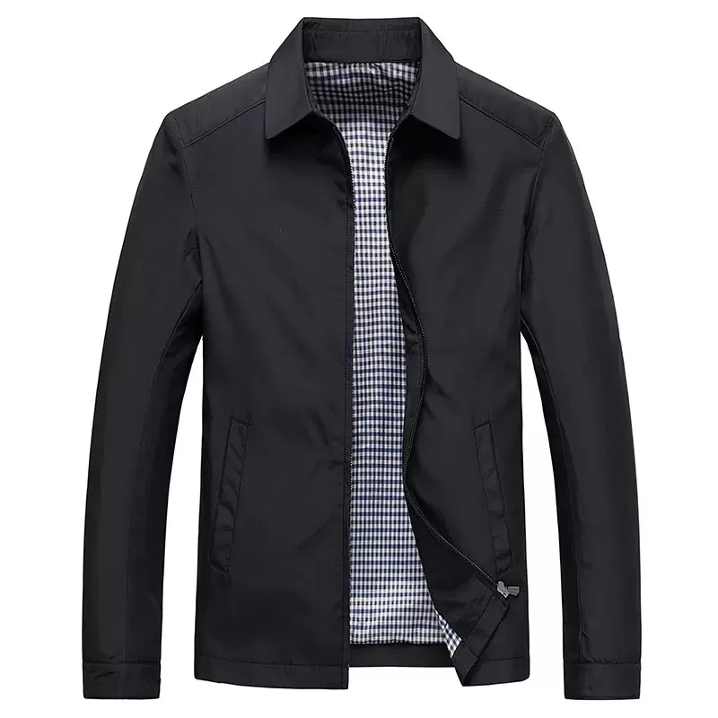 Autumn and Spring New Fashion Solid Color Business Casual Sports Jacket Men's Loose Comfortable Plus Size High Quality Outerwear