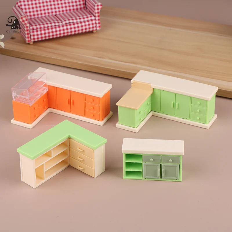 1/12 Dollhouse Mini Storage Cabinet Counter Model Dollhouse Convenience Store Furniture Accessory Dolls House Decoration