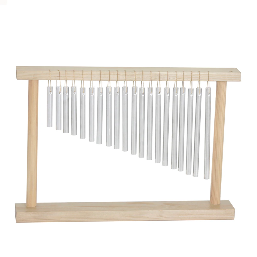 Wind Chime para Crianças 20 Notas Tubos de Alumínio Sólido Instrumento Orff Suporte de Madeira Ferramentas de Treinamento de Yoga, Brinquedos