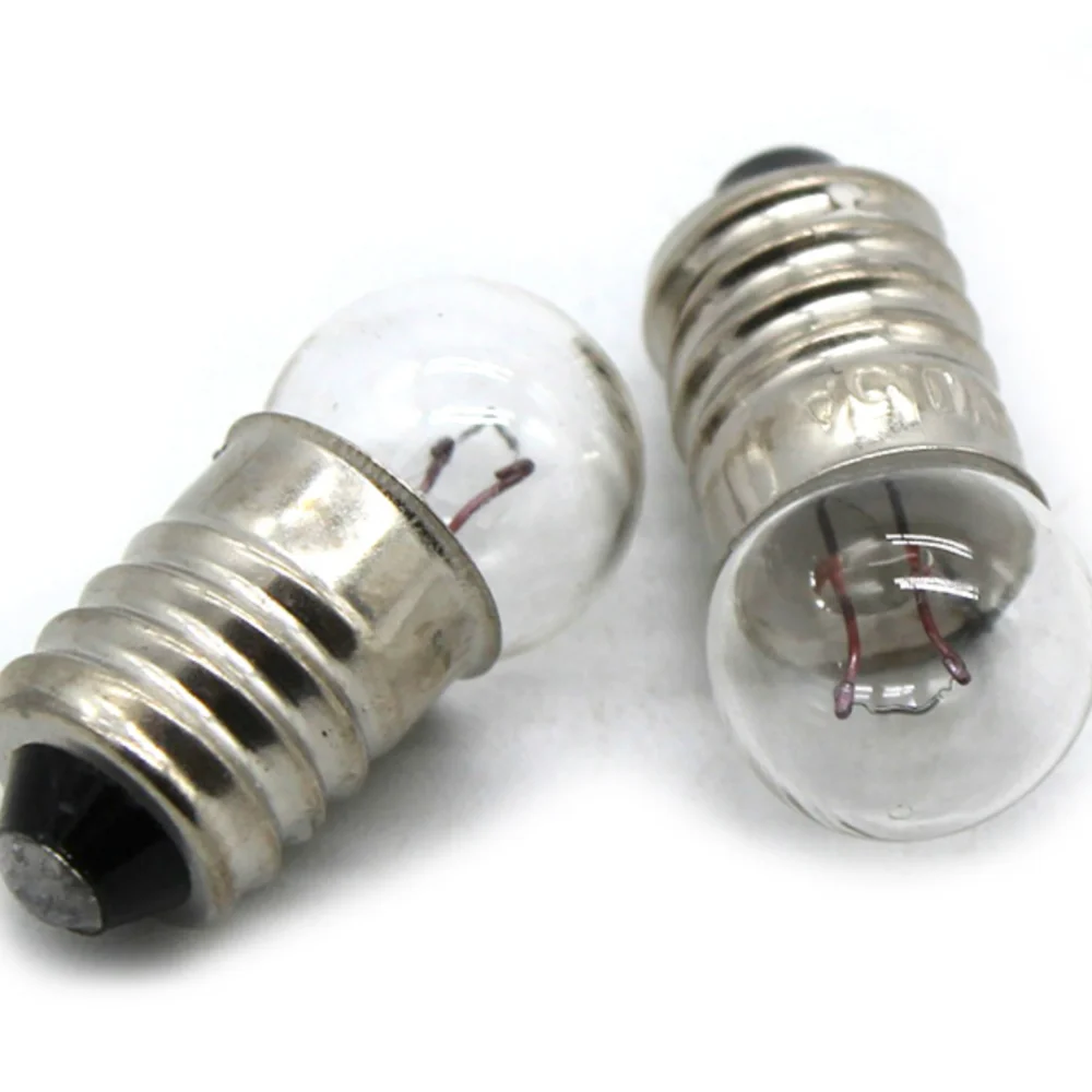 2pcs 2.5V 3V 3.8V 6V Small Electric Bulb with Round Head Bulb Holder Round Head Small Bulb