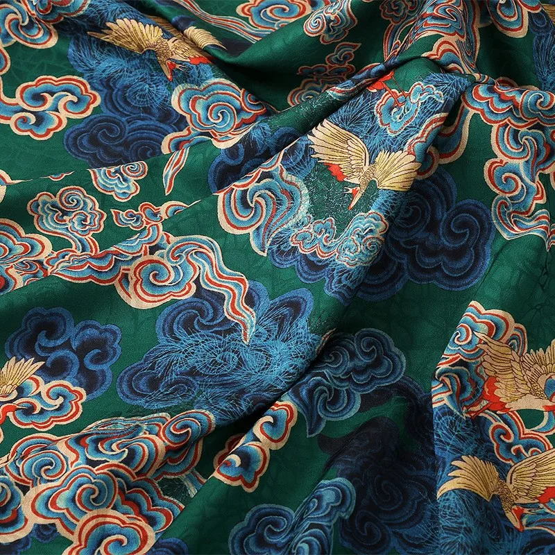 Tissu imprimé jacquard robuste pour cheongsam Hanfu et vêtements habillés de bon augure