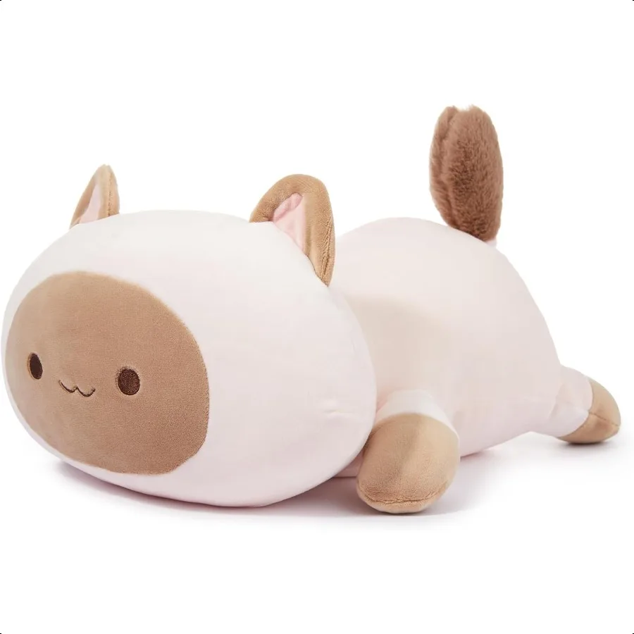 

MINISO 19.6 Siamese Cat Plush Toy Stuffed Animal Toy Kawaii Cute Kitten Plush UltraSoft Rebound Hing Pillow for Boys Girls
