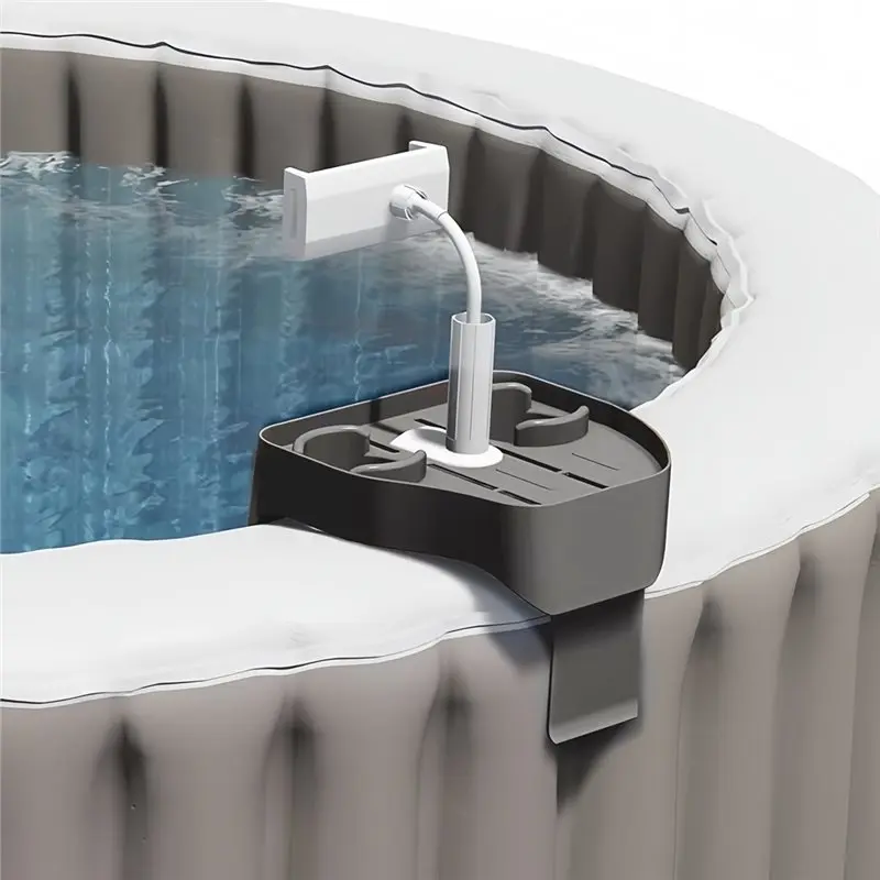 HOTB72A Floating Tablet Dock For Poolside Caddy Spill-Proof Pool Phone Tray Holder Luxury Spa Shelf For Beverages, Phone Snacks