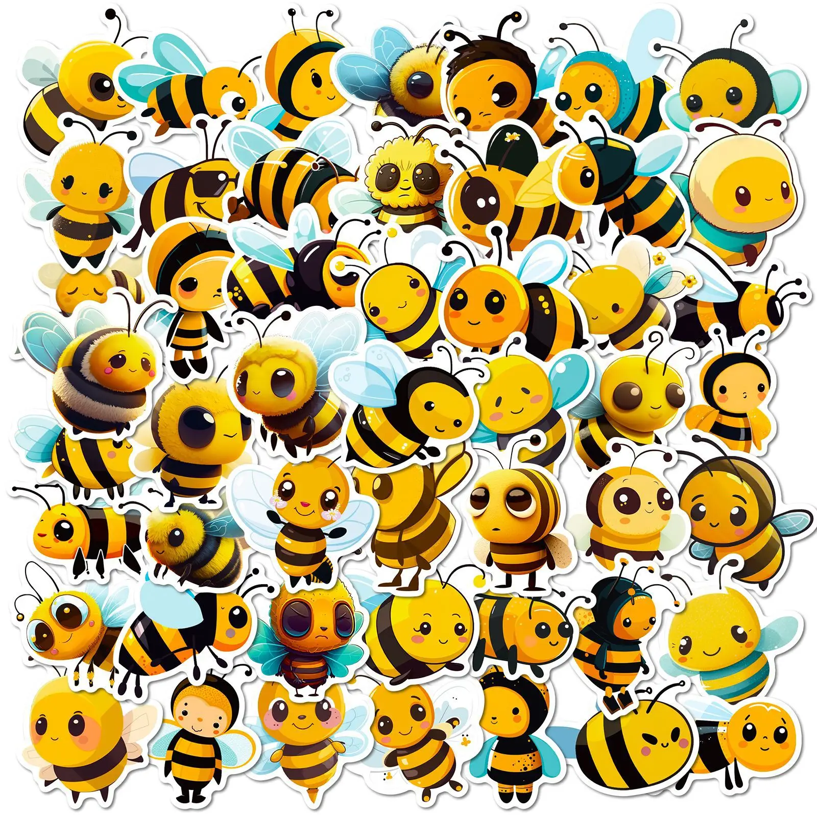 10/25/50pcs Cute Cartoon Bees Festival Graffiti Stickers for DIY Kids Toy Teaching Phone Scrapbooking Laptop Suitcase Notebook