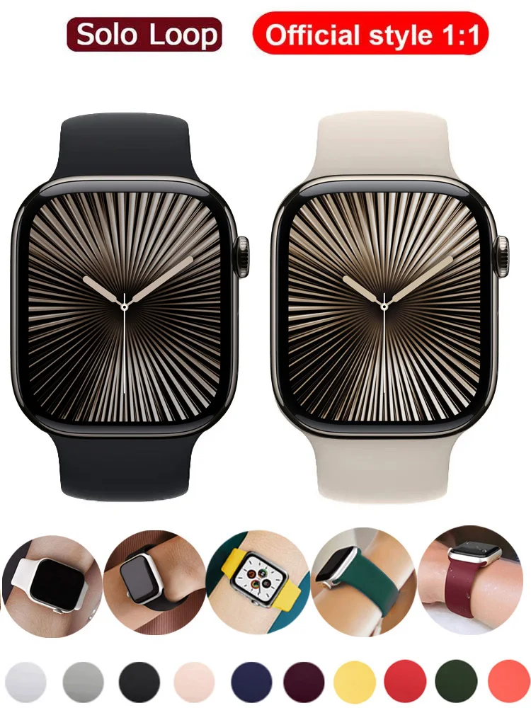 Armband für Apple Watch Band 40 mm 44 mm 45 mm 41 mm 42 mm 49 mm 46 mm elastisches Silikonarmband iWatch Serie 10/3/SE/5/6/7/8/9/ultra 2