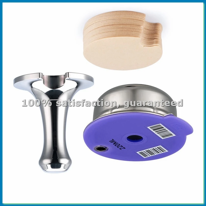 For Machine Coffee Capsule Pod Refillable Filter Pod+Pressing Powder Hammer+Filter Paper 220Ml-ABLM