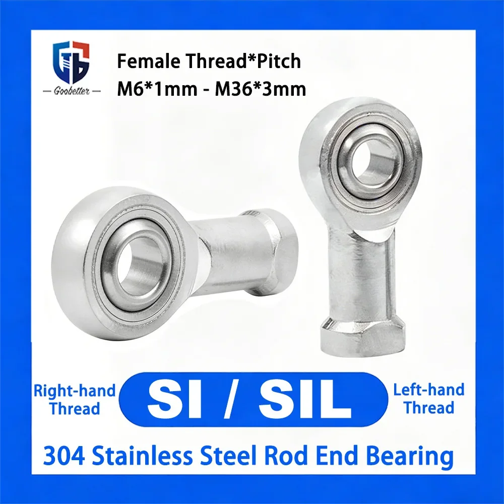 304 Stainless Steel Rod End Bearings Fish Eye Joint Bearing Male Female Thread Left Hand Right Hand Thread for Machinery Linkage