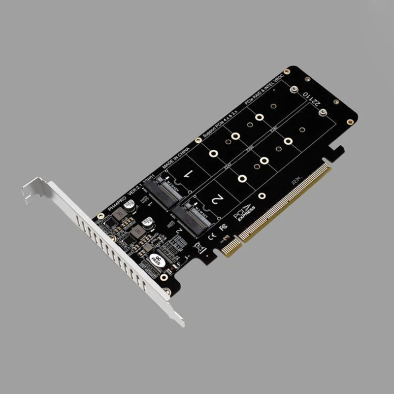 PCIE X16 to M.2 M-key NVME x 4 SSD 2U Server RAID Array Expansion Split Adapter