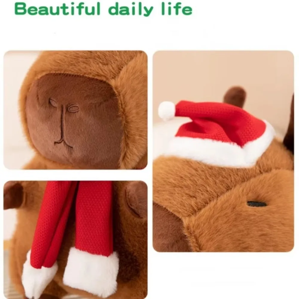 

New Plush Christmas Style Capybara Animal Doll 30cm Simulated Capybara Stuffed Toys Gift