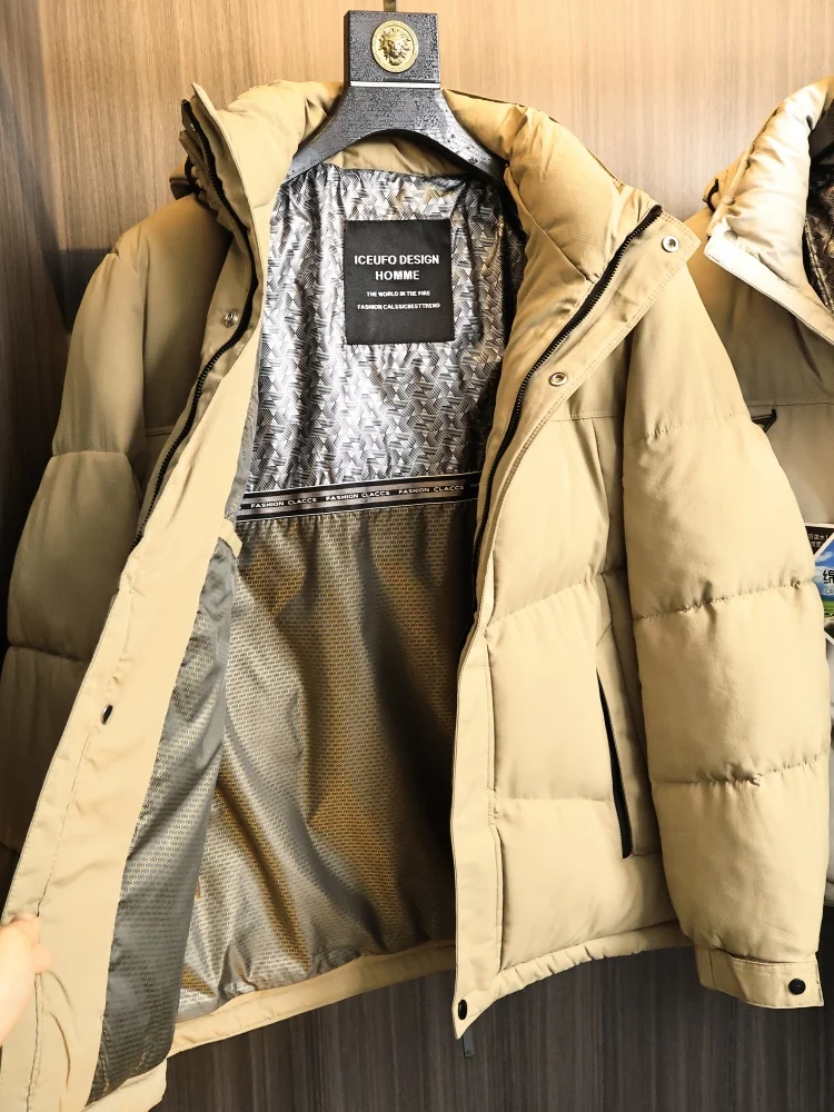 

Graphene Wool Fill Ultra Warm Men's Hooded Jacket Thickened Cotton Sandwich Waterproof High Fluffy Autumn Winter Fashionable ...