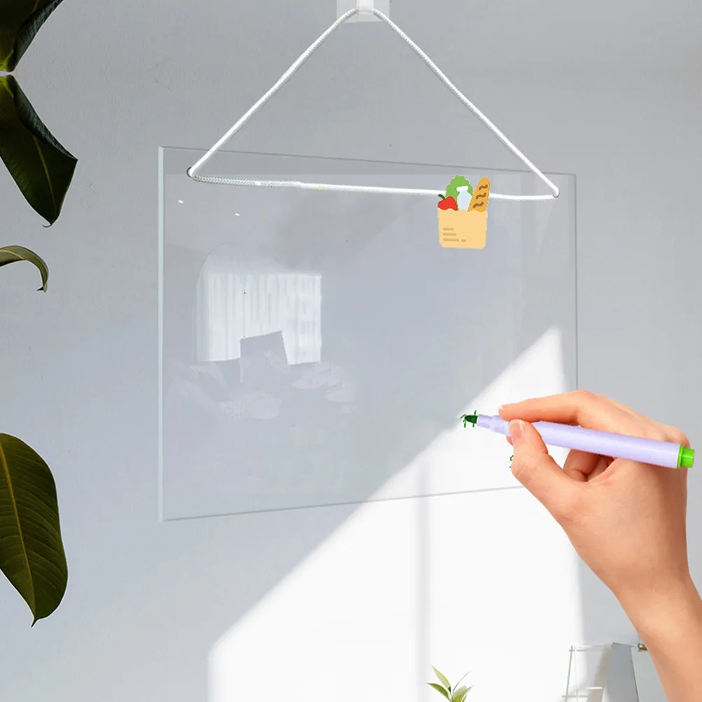 2Pcs Clear Acrylic Dry Erase Boards High Transparency Portable Desktop Whiteboard for Office Home Message Notes Planning