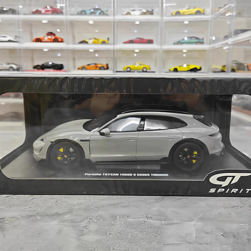 GT 스피릿 1/8 포르쉐 타이칸 터보 S 2022 자동차 모델 룸 장식 모델 시뮬레이션 컬렉션 자동차 모델 소년 생일 장난감 선물