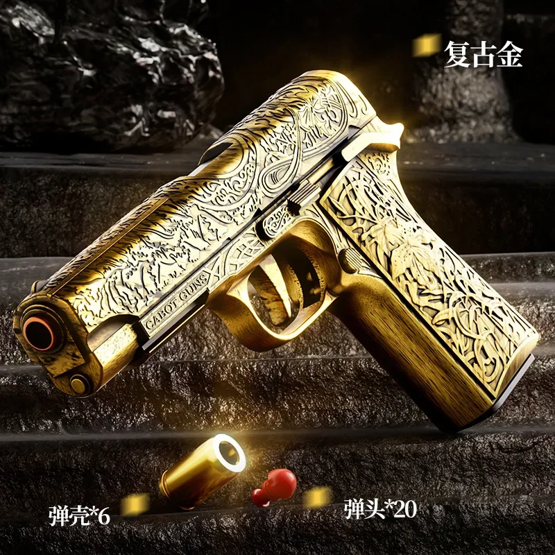 Wyrzutnia grawerowana Retro półautomatyczna 1911 pistolet zabawkowy miękka kula pistolet Model symulacyjny prezent na boże narodzenie 2025