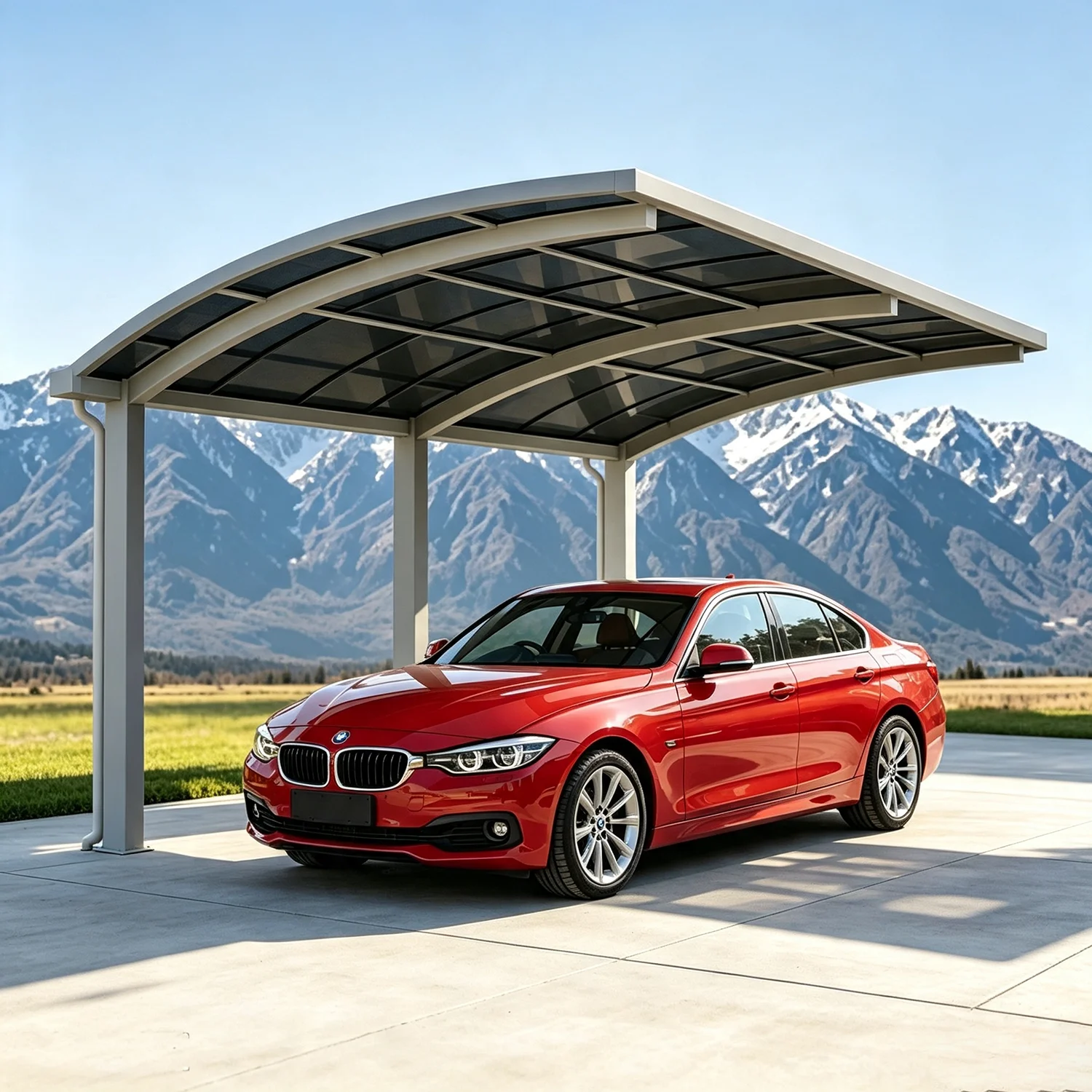 Car Park Aluminum Carport for Car Garage Carport Outdoor Structures and Shade Heavy Duty Outdoor Car Canopy Shelter