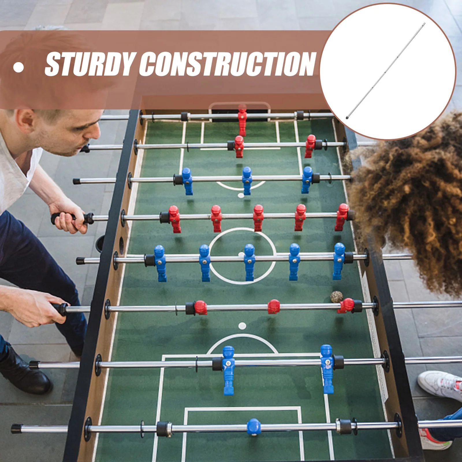 Tiang Foosball Pengganti untuk Meja Sepak Bola, Batang Sepak Bola Meja Tugas Berat, Pengganti Batang Sepak Bola Meja yang Tahan Lama, Aksesori Mesin Permainan