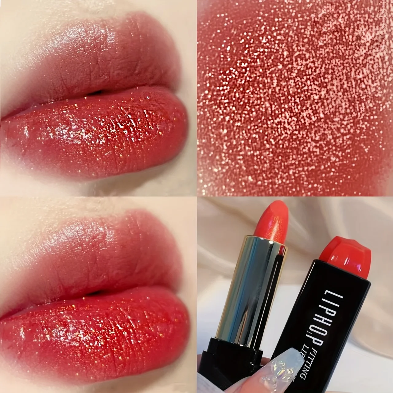 파인 쉬머 립스틱 비 페이딩 펄 쉬머 립스틱 스몰 골드 다이아몬드 오래 지속되는 모이스춰 라이징 스틱 컵 립밤