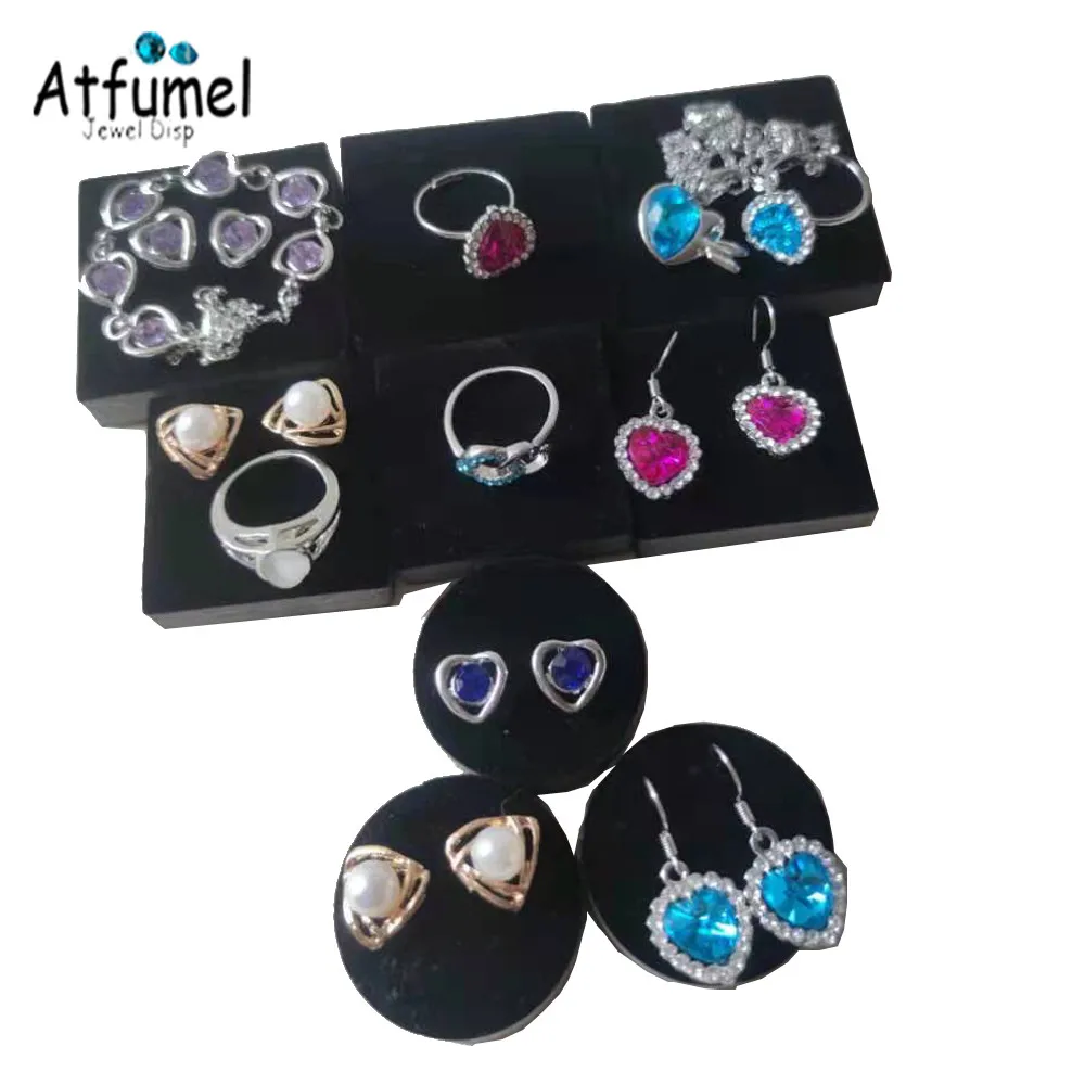 Velvet Earring Jewelry Holder Soft Sponge Stud Organizer Store Counter Jewelry Pad Raiser Ring Storage Display Stand Sheet 10Pcs