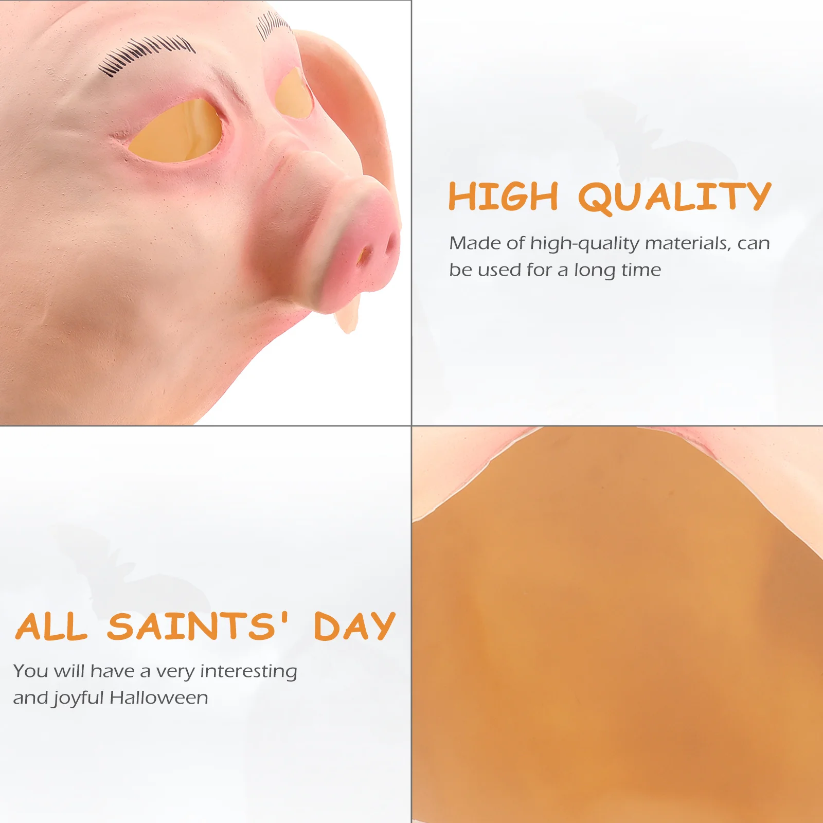 

Halloween Pig Head Mask Natural Latex Full Face Horror Party Prop Scary Masquerade Costume Horror Pig Head Headgear