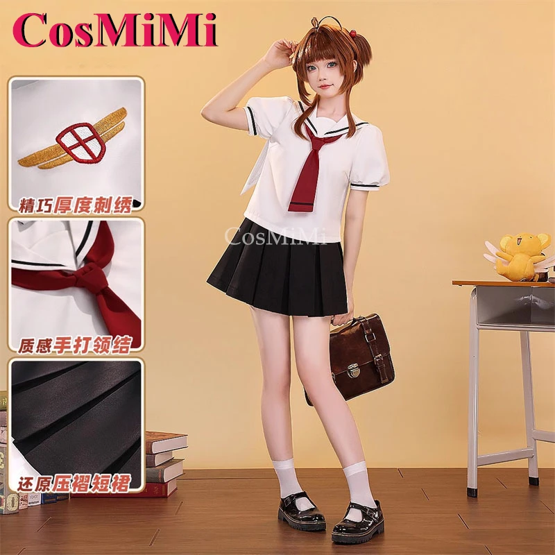 CosMiMi Cardcaptor Sakura Kinomoto Sakura Cosplay Costume Summer And Winter School Uniforms Carnival Party Role Play Clothing