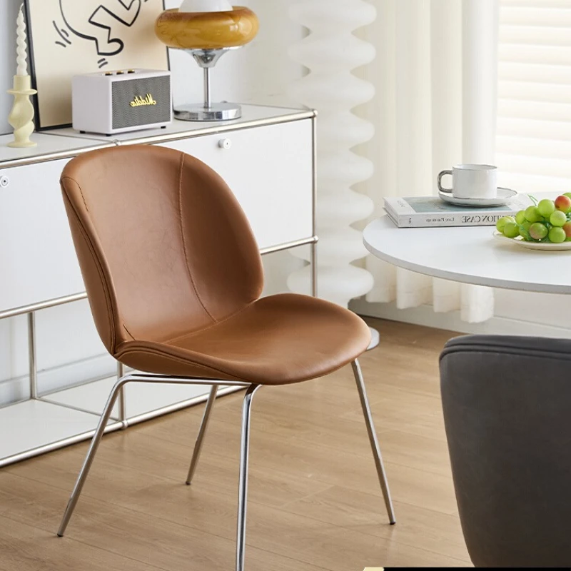 Nordic Artistic Wrought Iron Cafe Chair Minimalist Backrest Seat Home Dining Chair for Hotel Restaurant Dining Room Furniture