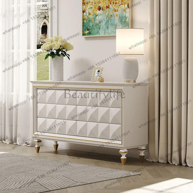 

American light luxury six-chest cabinet living room storage storage decorative cabinet