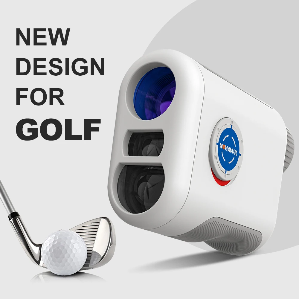 NOHAWK Golf Laser Rangefinder with Slope Switch Flag Locking Vibration and Magnet 6X Magnification and TYPE-C Charge for Golfing