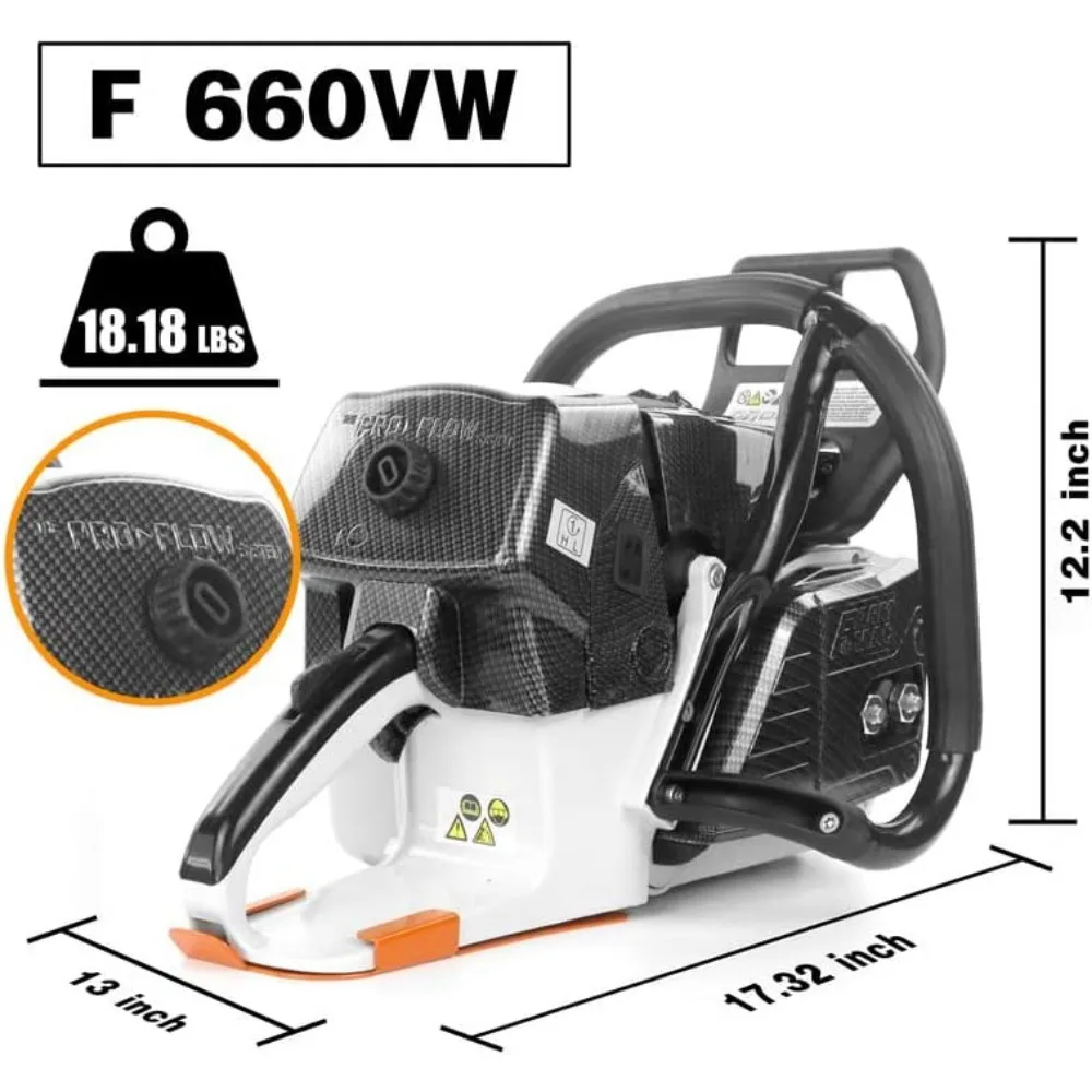 F660VW 24/25 Zoll Gas-Kettensäge, NEOTEC-Kettensäge, alle Teile, kompatibel mit MS660 G660