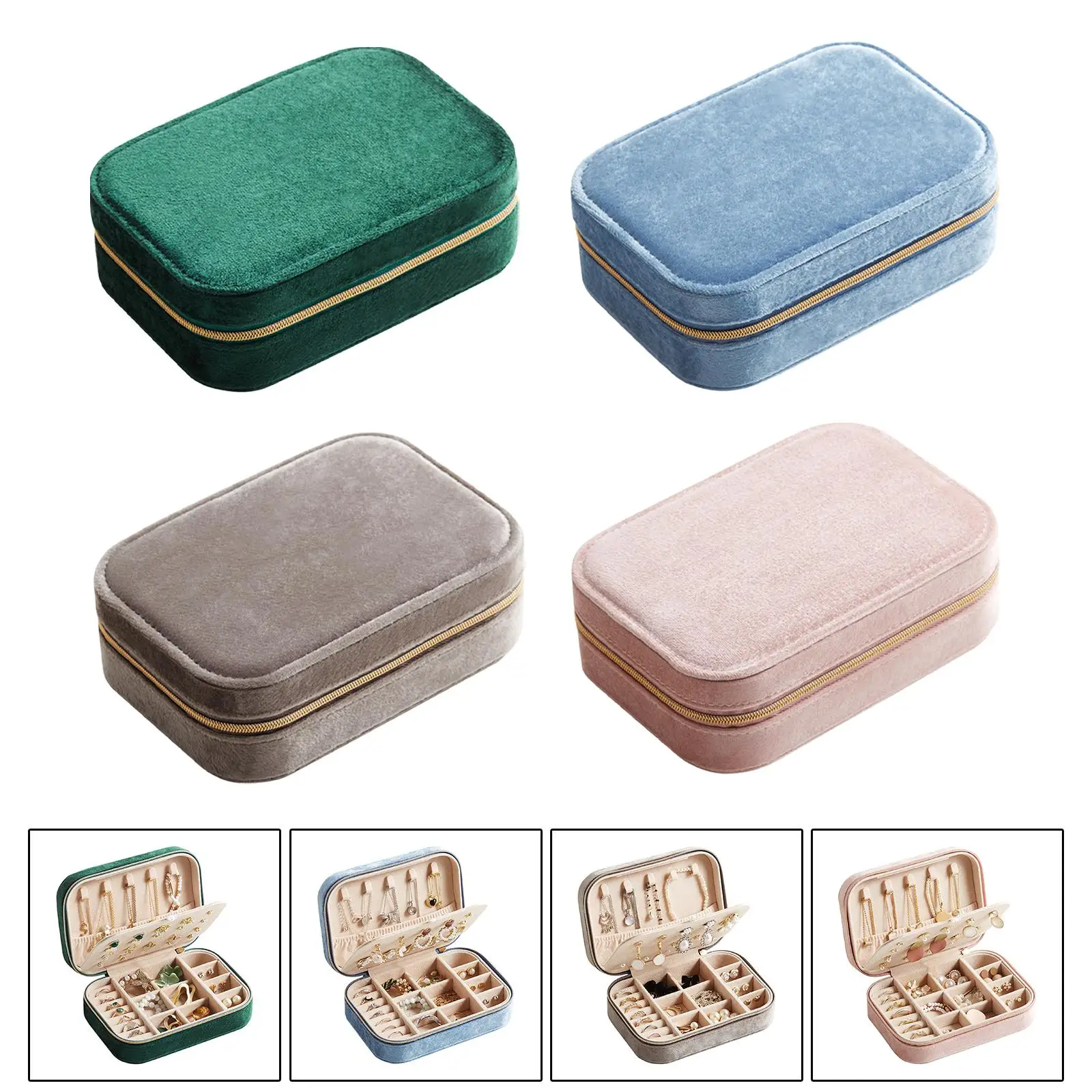 Jewelry Box with Hanging Hooks Chic Holder for Bracelets Earrings Women Gift