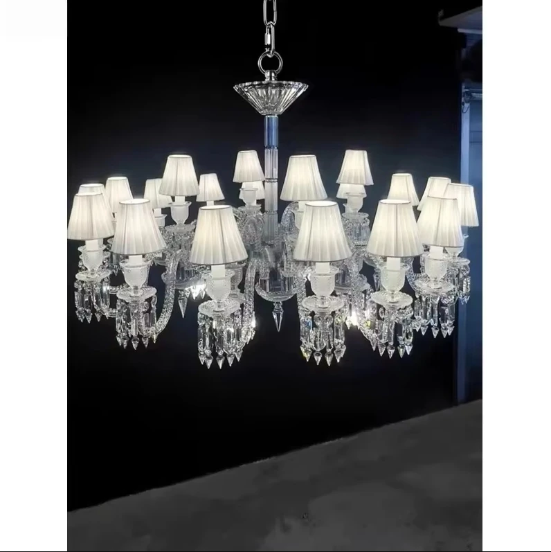 French Classic Light Luxury Design Indoor Wedding Hotel Bathroom Decoration Ceiling Hanging Lighting Crystal Led Pendant Lamp