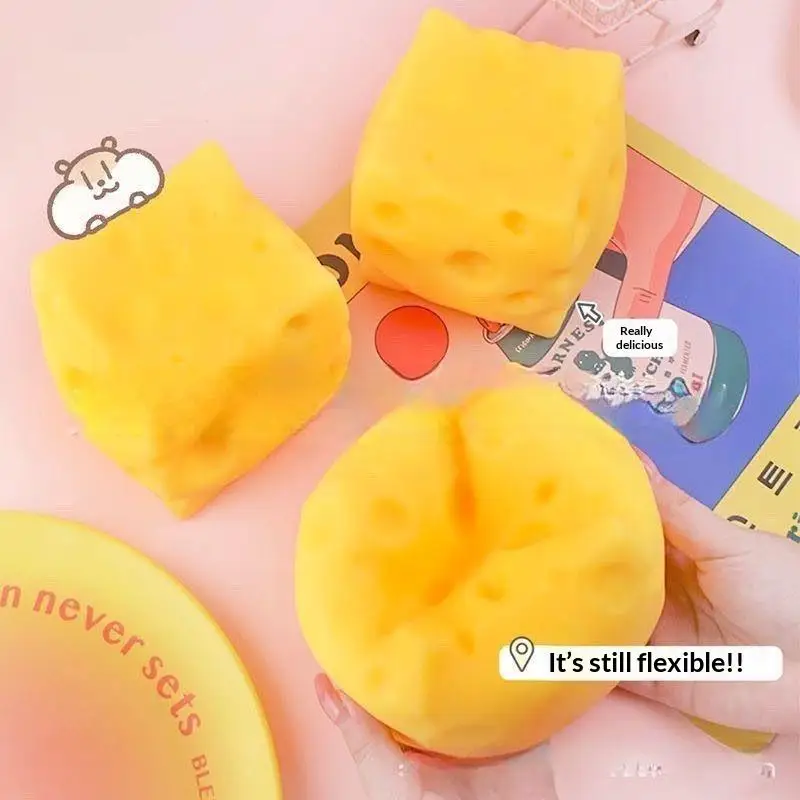 Yellow Cheese  Slow Rebound Stress Ball Portable Fidget Sensory Toy for Kids Holiday Stocking Stuffers