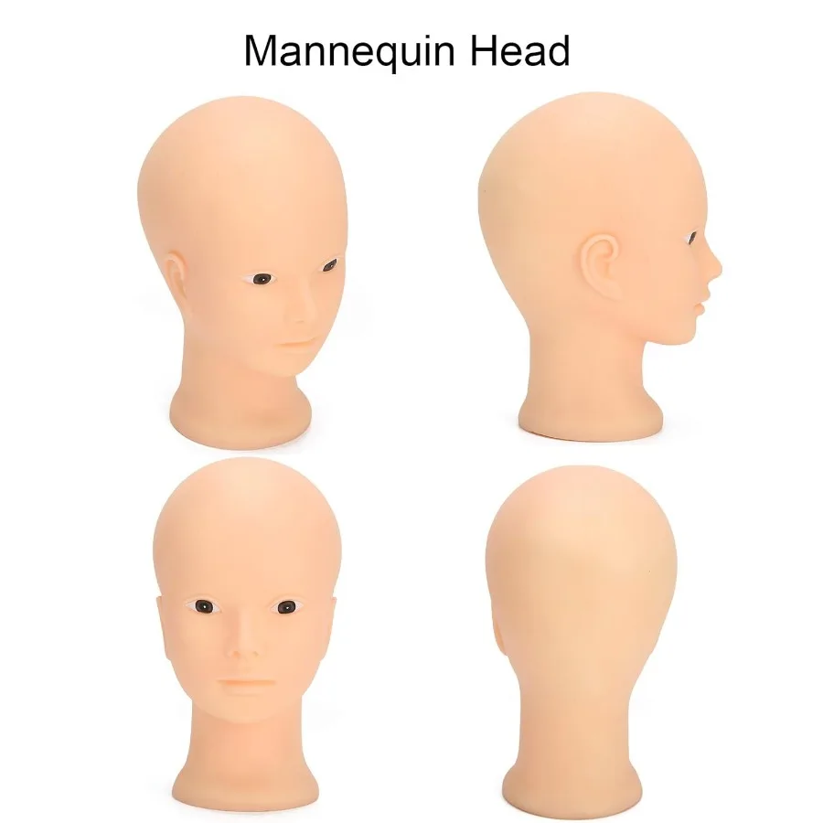 رأس عارضة أزياء أصلع لصنع قبعة الشعر المستعار والتدريب على ممارسة المكياج: نموذج عرض 49 سم مثالي لتمارين تصفيف الشعر المستعار D #5
