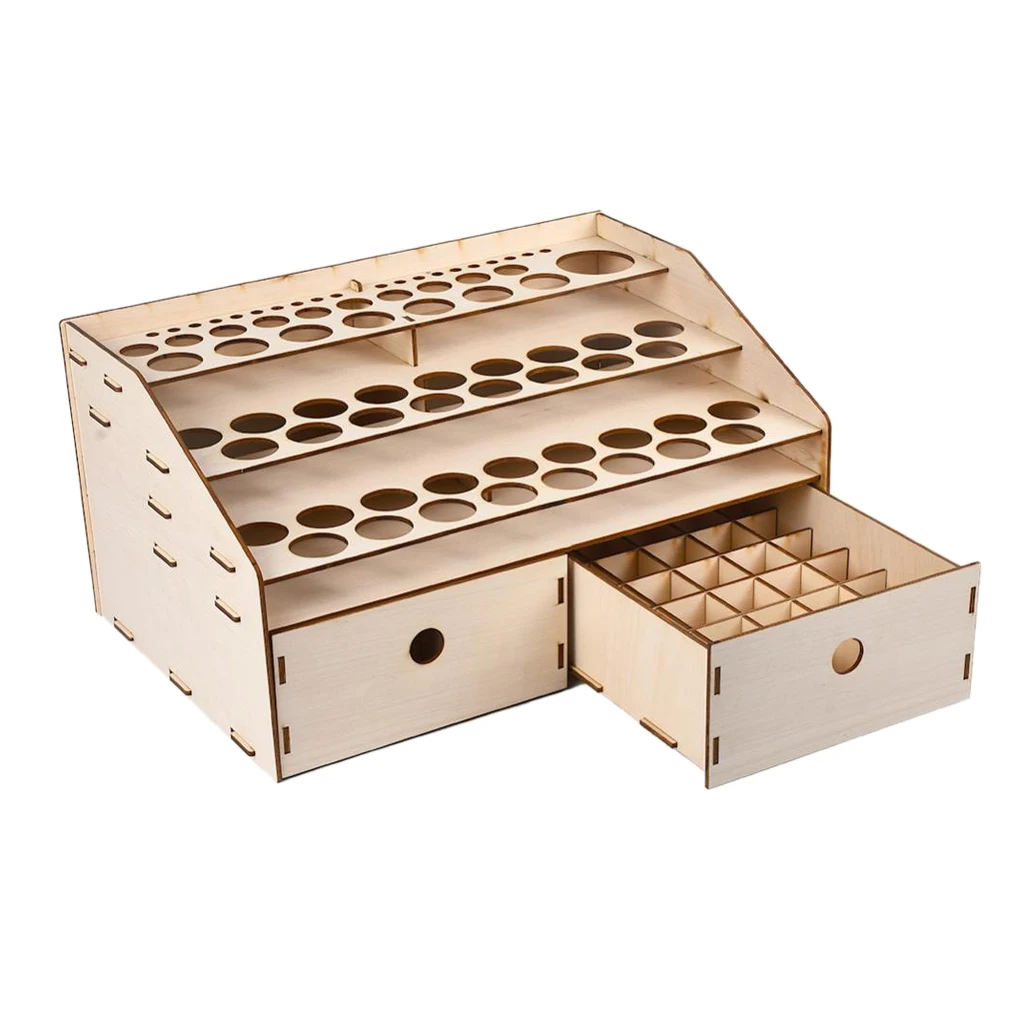 

Wooden Large Pigment Bottle Stand Rack DIY Tools Storage Holder with Cabinet
