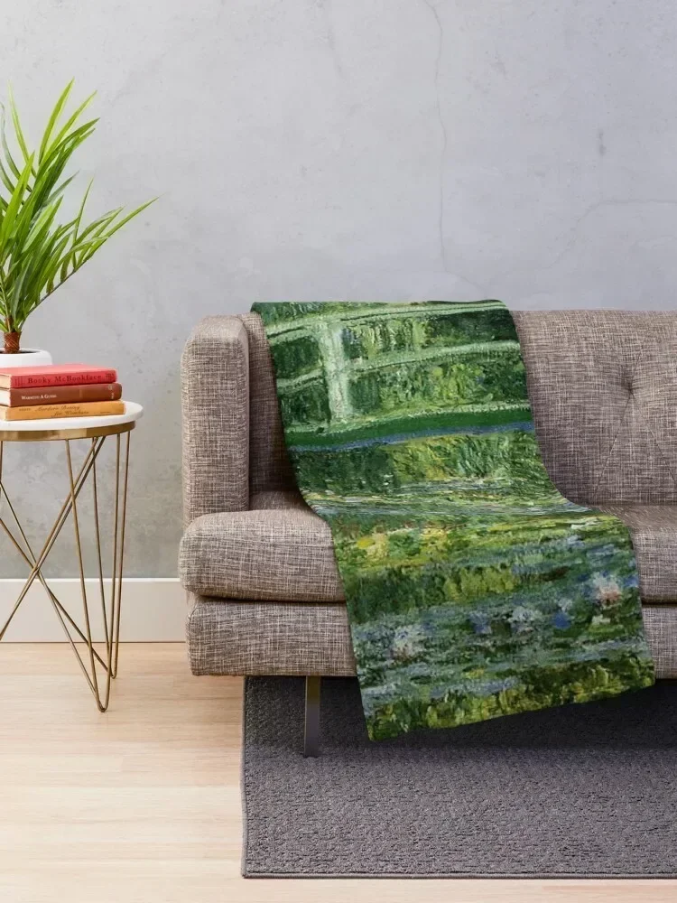 Abstract Bridge And Water Lilies Throw Blanket Decorative Sofa Large Blankets