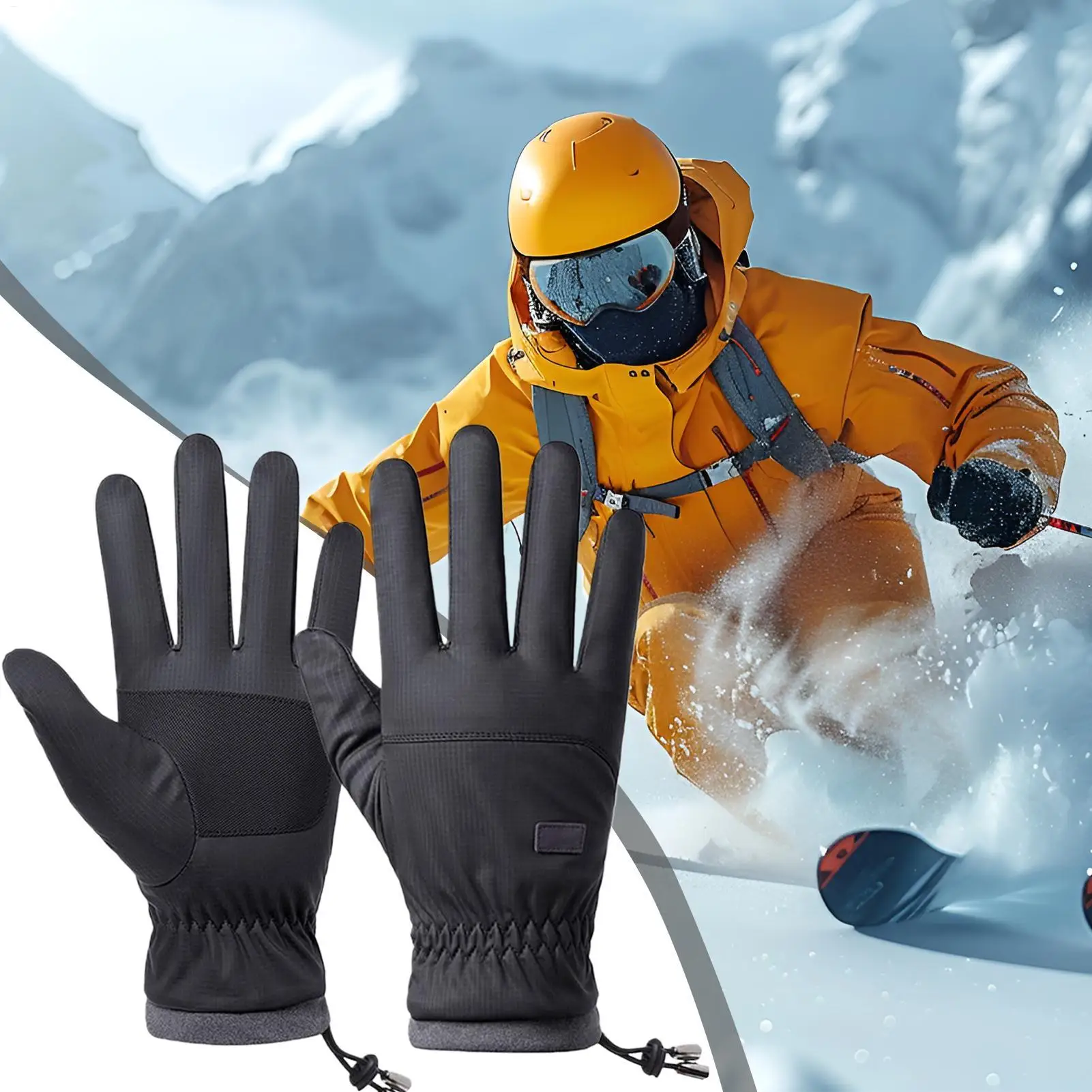 

Heated Gloves For Men Warm Winter USB Heated Mittens For Cycling Anti-Slip Electric Touchscreen Mittens Cold Weather Supplies