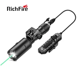 Richfire SFD-06 18650 torcia tattica 1000LM con luce d'arma ricaricabile Laser a raggio verde per la caccia su rotaia Picatinny