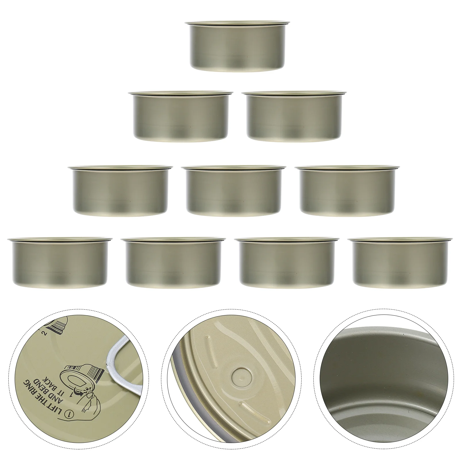 10 Pcs Candy Jar Container for Dog Food Cans Tin Canister Storage Tea 83X83X38cm Self-seal Silver Dried Fruit Cake