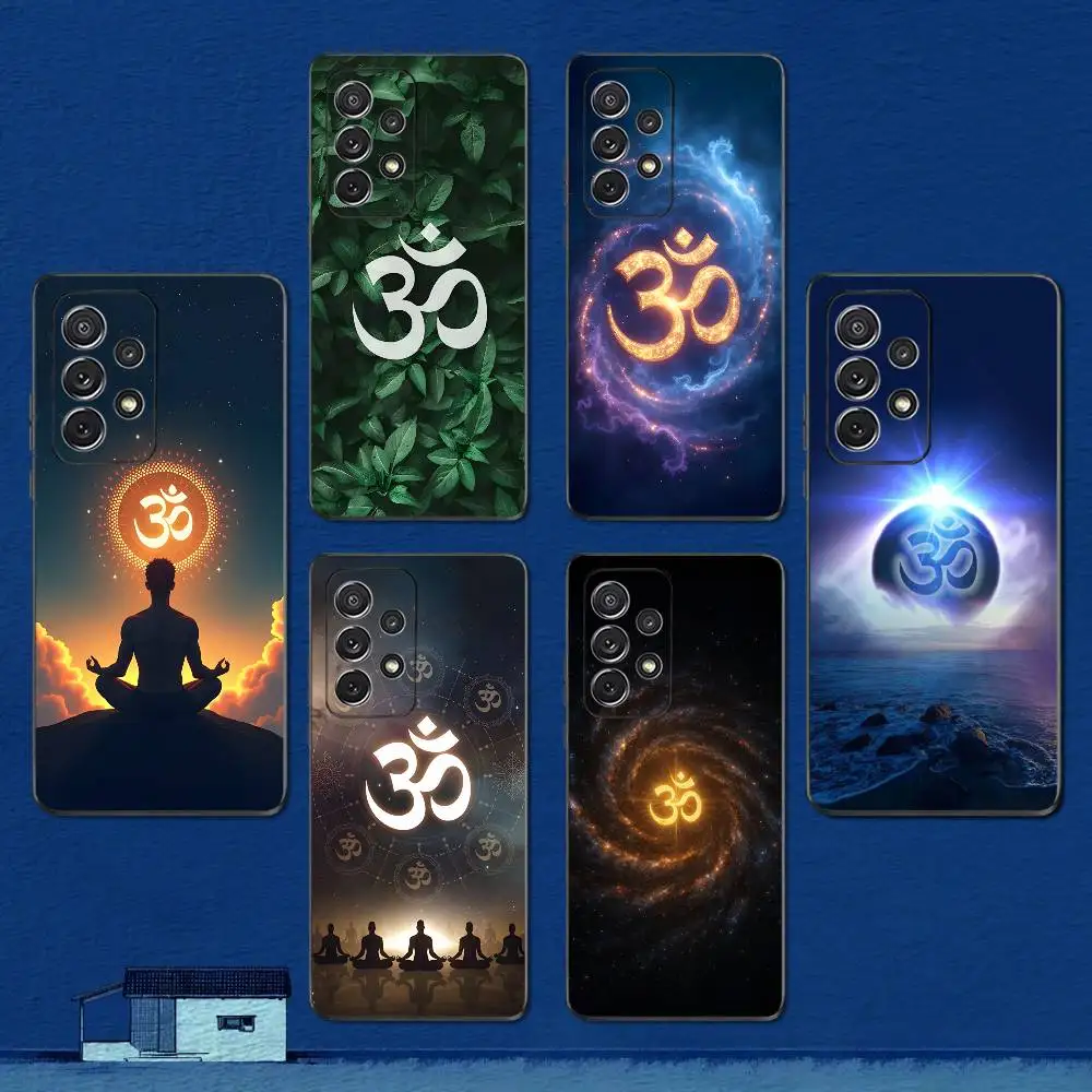 

Indian A-Aum O-Om Yoga Phone Case For Samsung S22,S21,S20,S10,S9,S25,S24,S23,Ultra,FE,Plus,Lite,Soft Silicone Black Cover