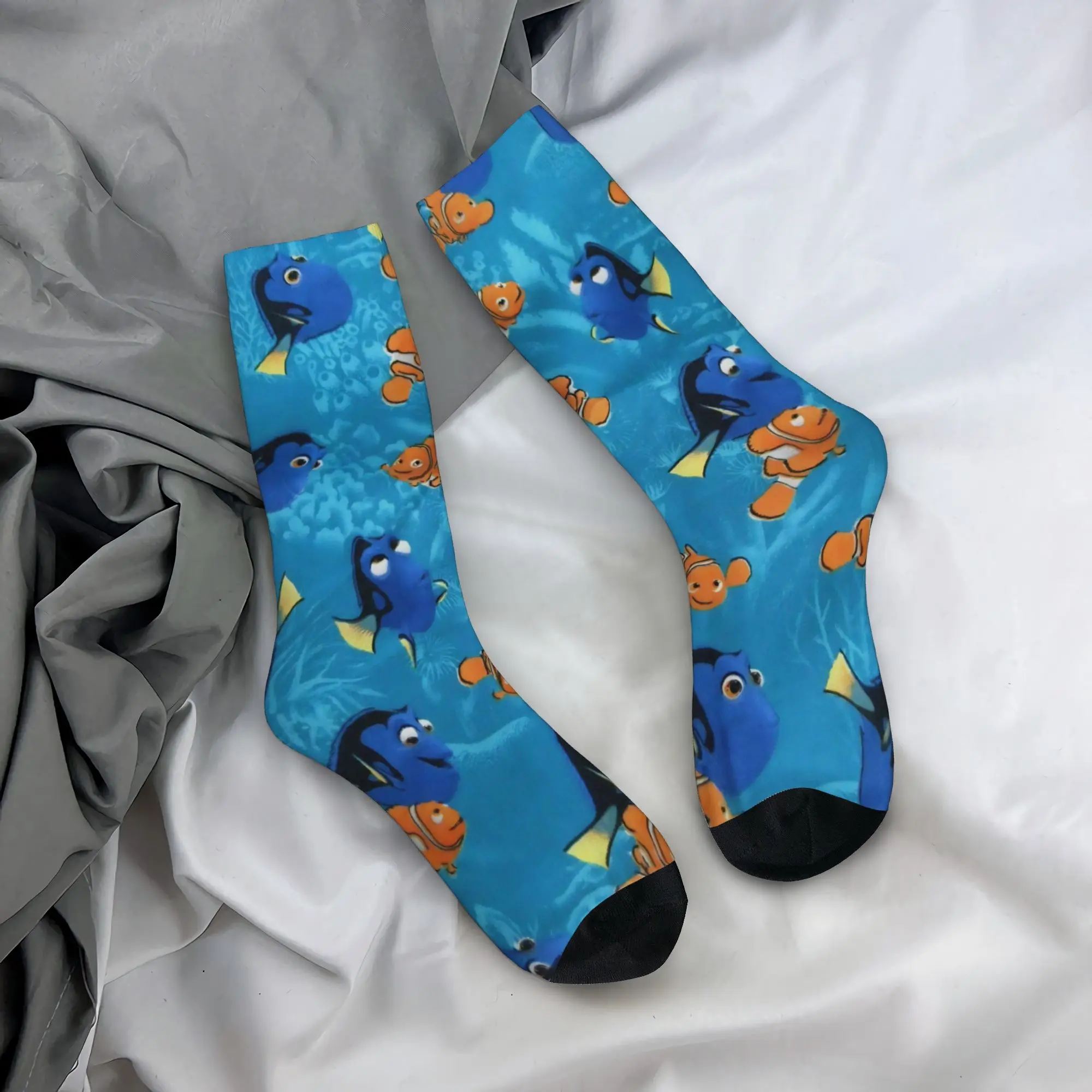 New Men's Socks Harajuku Finding Dorys Nemos Sea Fish Sock Polyester  Skateboard Women Socks Spring Summer Autumn Winter