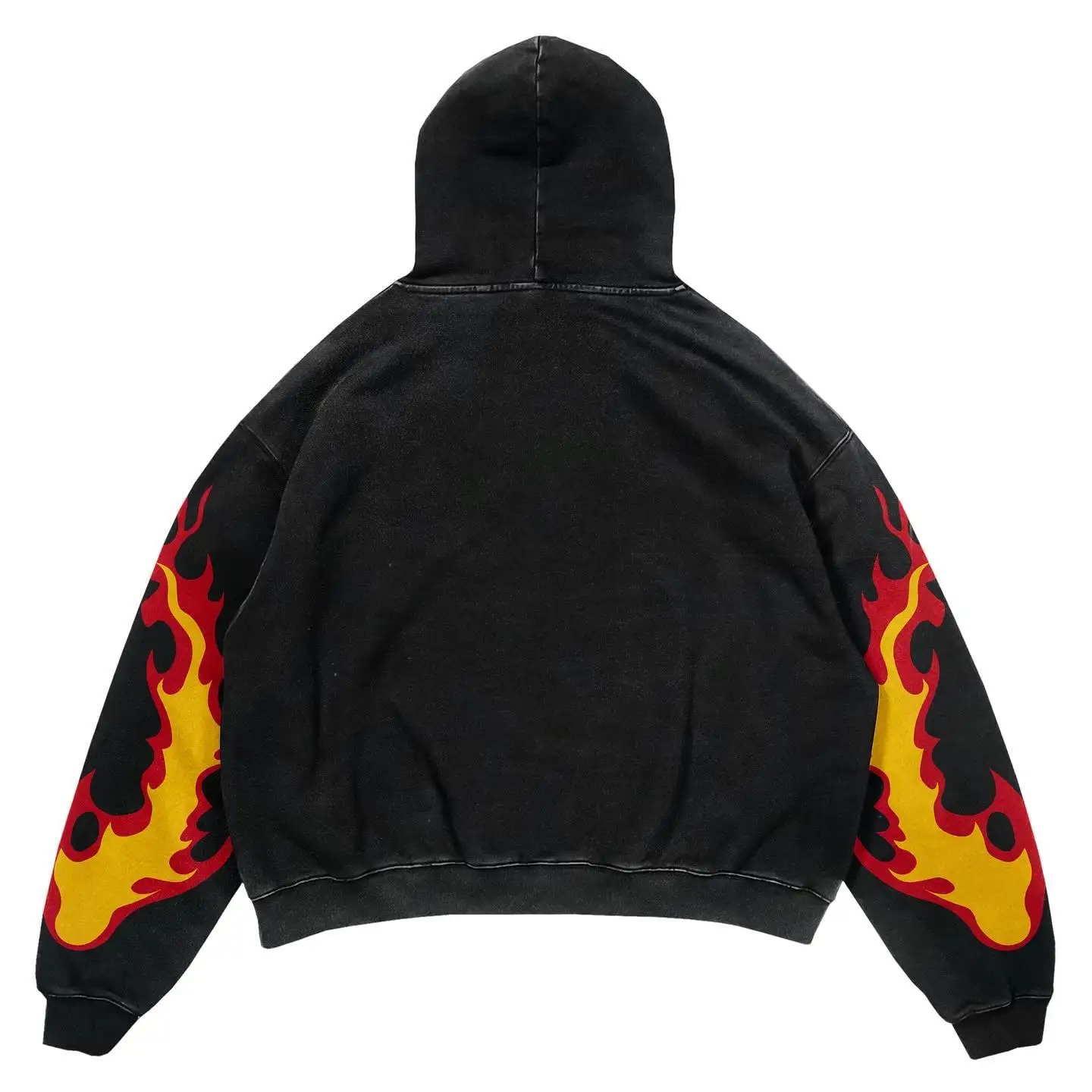 Harajuku Flame Skull Letter Print hoodies women graphic y2k top oversized hoodie Couples American streetwear goth women clothes