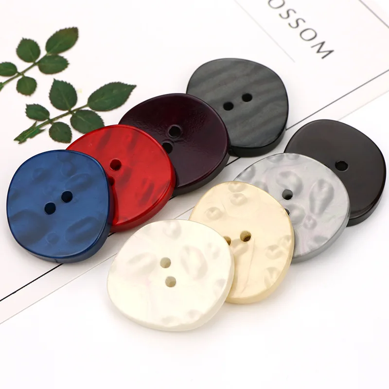 10 Pcs Irregular Resin Buttons 2 Holes for Clothing Decorative Plastic Buttons DIY Windbreaker Shirt Sweater Sewing Accessories