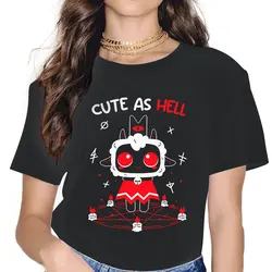 Cute As Hell Women Clothes Cult of The Lamb Goat Game Oversized T-shirt Kawaii Vintage Female Top