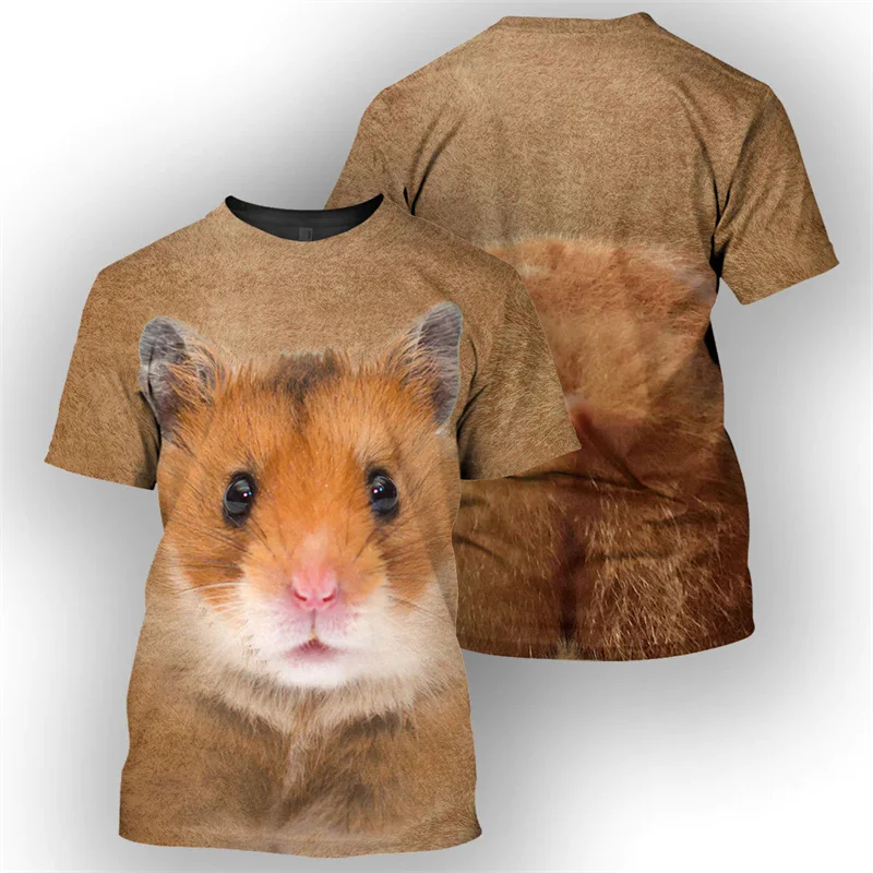 New Summer 3D Animals Foxs Dog Hamster Hedgehog Printing T Shirt For Men Kid Fashion Cool Streetwear Tee Shirts Vintage Clothing