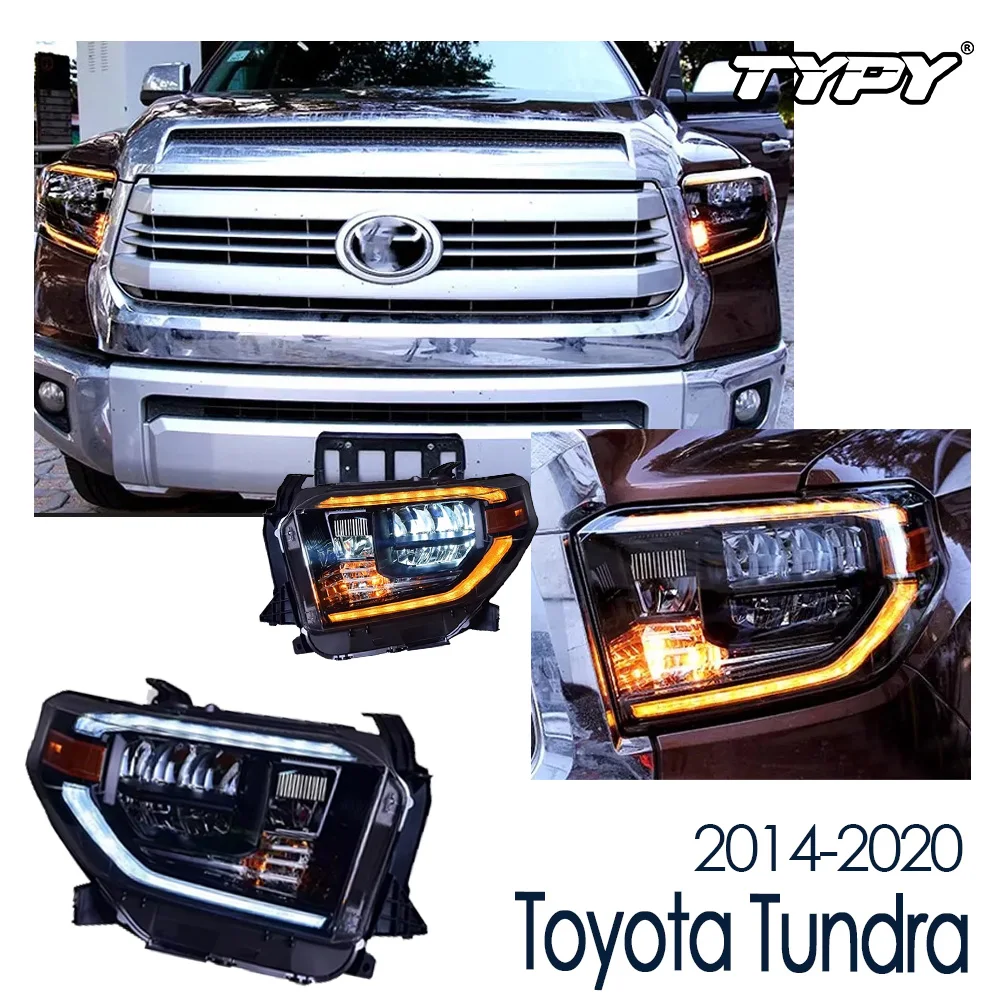 

Автомобильные фары для Toyota Tundra 2014-2020, светодиодные фары для проектора, дневные ходовые огни, светодиодные линзы, указатель поворота